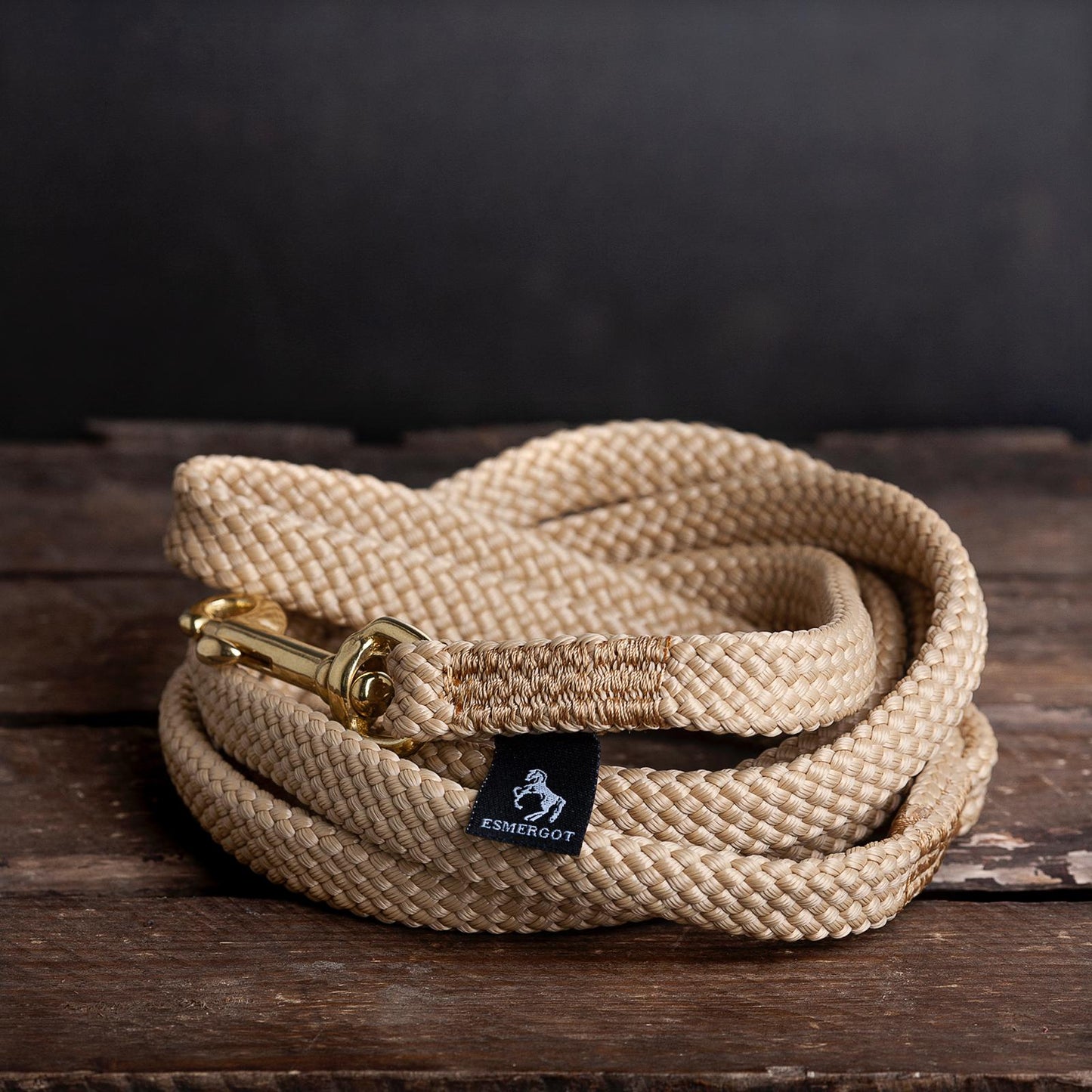 Dog leash with brass shaker